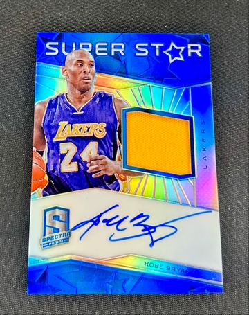 2015 Kobe Bryant Panini Spectra Super Star Prizm Blue Patch Jersey Auto /30 Autograph Superstar SP