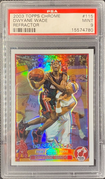 2003-04 Topps Chrome - #115 Dwyane Wade Refractor Rookie RC PSA 9 Miami Heat HOF