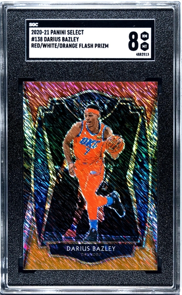 2020-21 Panini Select Red/White/Orange Prizm Darius Bazley #138 SGC 8