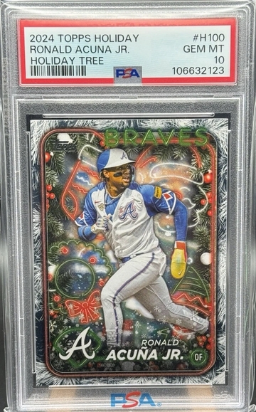 2024 TOPPS HOLIDAY RONALD ACUNA JR. HOLIDAY TREE PSA 10!