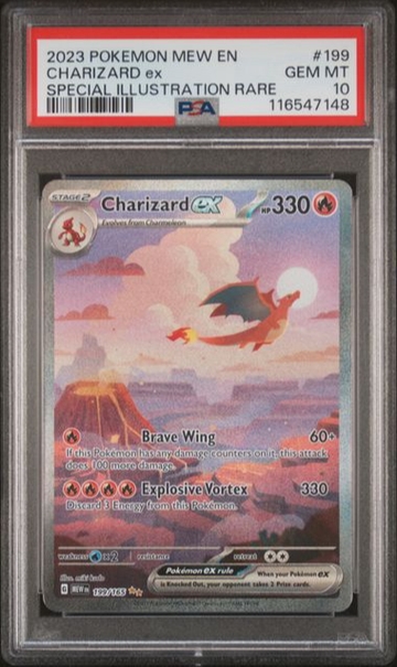 2023 POKEMON MEW EN-151 SPECIAL ILLUSTRATION RARE #199 CHARIZARD EX PSA 10