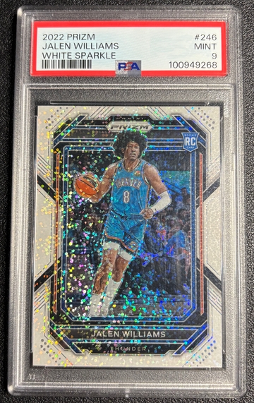 2022/23 Prizm Jalen Williams #246 Rookie White Sparkle Prizms PSA 9