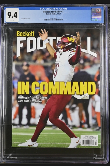 Jayden Daniels Cover 2024 December Beckett Football Magazine #407 Graded CGC 9.4