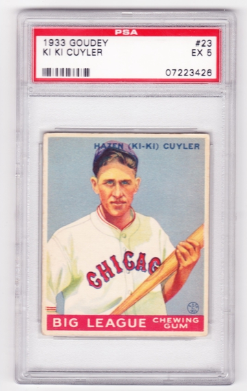 1933 goudey kiki cuyler psa 5 hof cubs legend