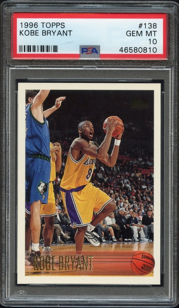 Kobe Bryant 1996 Topps 138 Rookie PSA 10
