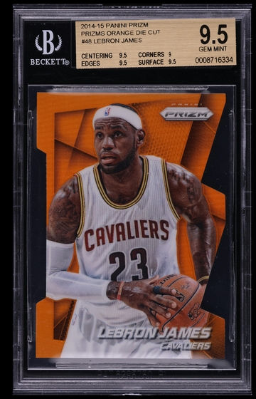 2014-15 Panini Prizm Lebron James Orange Die Cut Prizm #48 039/139 BGS 9.5 GEM MINT