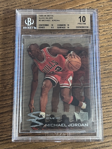 BGS 10 1995-96 Metal Slick Silver Michael Jordan #3 POP 7!