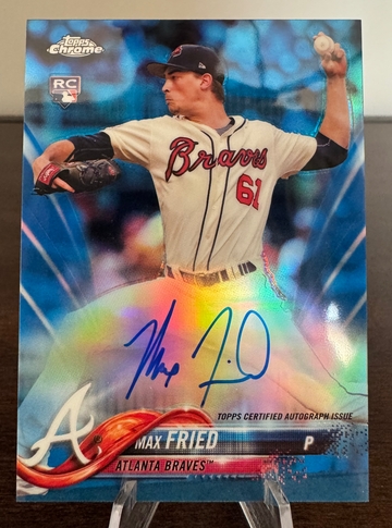 2018 Topps Chrome Max Fried Blue Refractor Rookie Auto /150