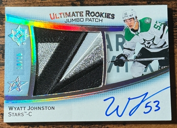 2022-23 Ultimate Collection Wyatt Johnston Rookie Jumbo Patch AUTO RPA #/15 D