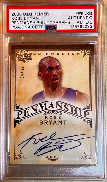 2008 Upper Deck Premier Penmanship Auto Kobe Bryant 29/50
