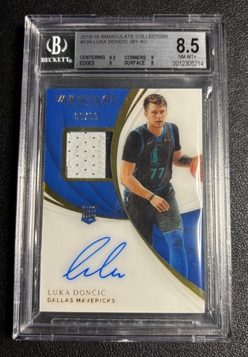 2018/19 Immaculate Luka Doncic #63/99 Rookie Patch Auto RPA BGS 8.5/10