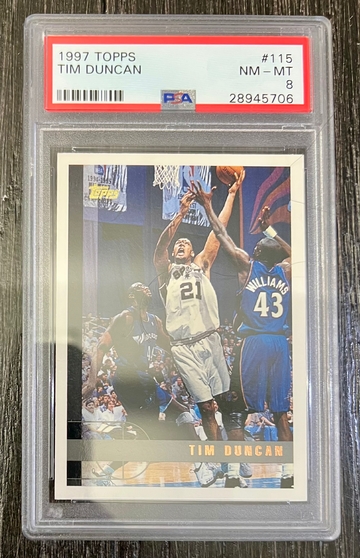 1997 Topps Tim Duncan Rookie PSA 8