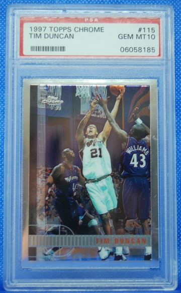 Tim Duncan 1997 Topps Chrome PSA 10 
