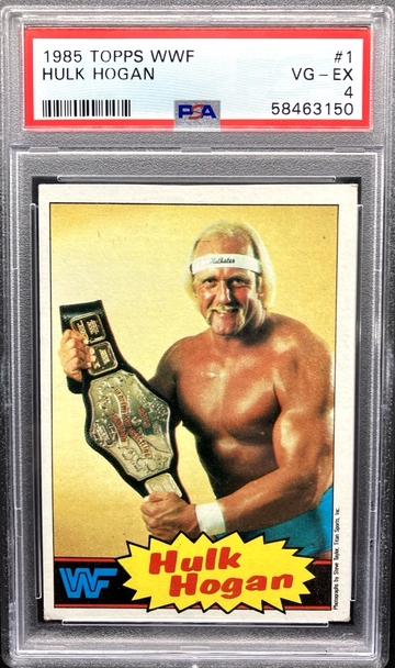 1985 Topps WWF Hulk Hogan #1 Rookie WWE HOF Gold Background *PSA 4* VG-EX