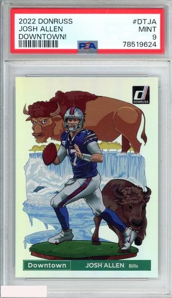 2022 PANINI DONRUSS DOWNTOWN! JOSH ALLEN #DTJA BILLS PSA 9 MINT