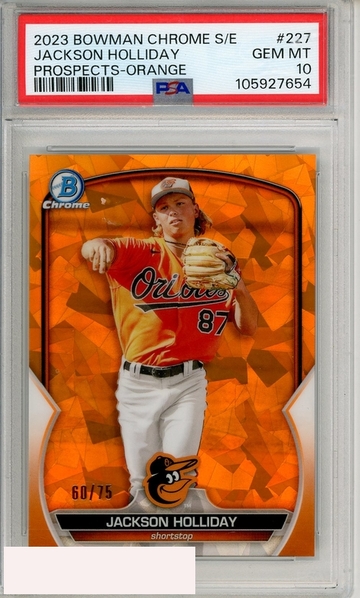 2023 BOWMAN CHR SAP ED PROSPCTS JACKSON HOLLIDAY #227 ORANGE PSA 10