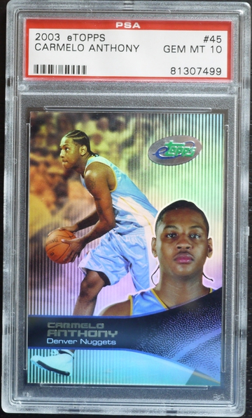 PSA 10 - 2003 eTOPPS CARMELO ANTHONY RC #45