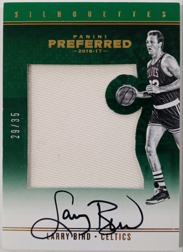 Larry Bird 2016-17 Panini Preferred Silhouettes Auto/Jersey /35