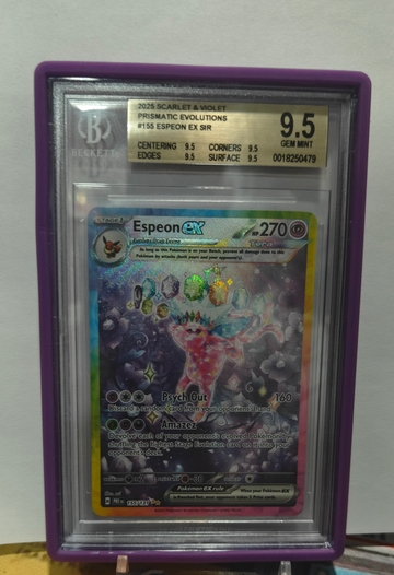2025 scarlet & violet prismatic evolutions Espeon ex sir 9.5
