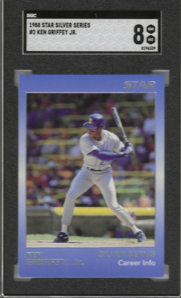 HOF Ken Griffey Jr 1988 Star #2 RARE TYPE SILVER PRE-ROOKIE SGC 8 NICE!
