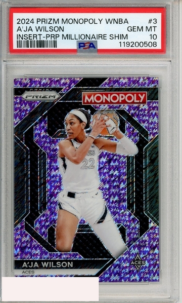 2024 PANINI PRIZM MONOP WNBA A JA WILSON #3 PRP MILLION SHIM PSA 10