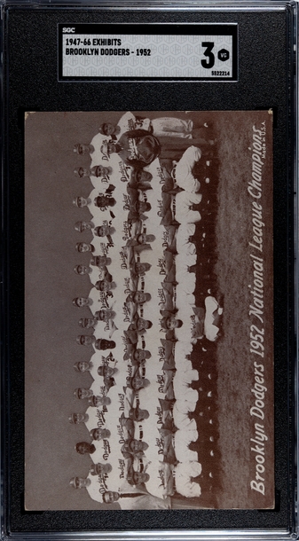 1947-66 Exhibits 1952 Brookly Dodgers National League Champions SGC 3 VG