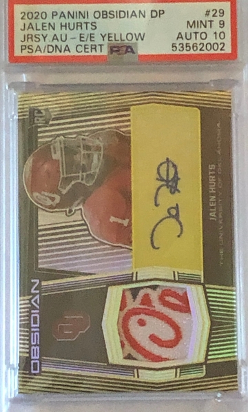Jalen Hurts Obsidian RPA #7/7 with PSA 9 Auto 10! Low POP!