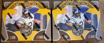 Two (2) 2021 Panini Legacy Football Hobby Boxes