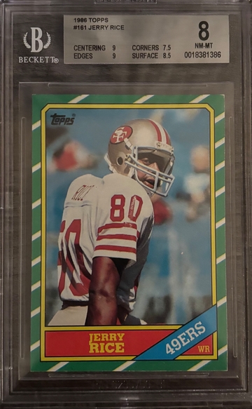 1986 Topps Jerry Rice #161 BGS 8 RC