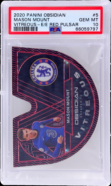 2020 Panini Obsidian Vitreous Red Pulsar Mason Mount #5 /28 PSA 10