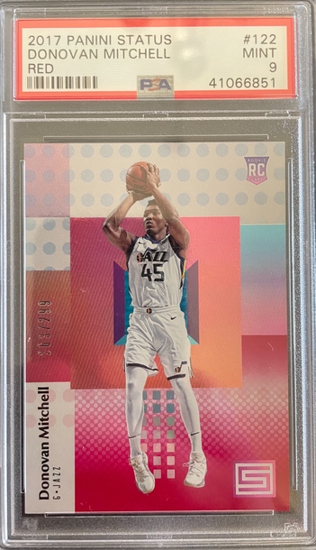 Donovan Mitchell 2017 Status #122 Red #263/299 PSA 9 