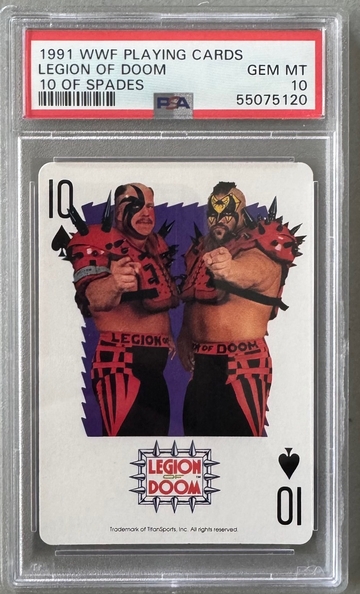 1991 WWF WWE Playing Cards Legion of Doom 10 of Spades PSA 10