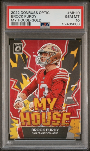 2022 Donruss Optic Brock PUrdy My House RC Gold /10 PSA 10