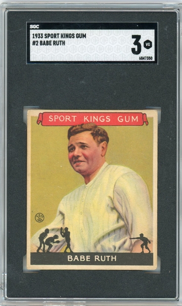 1933 Goudey Sport Kings Gum Babe Ruth #2 SGC 3