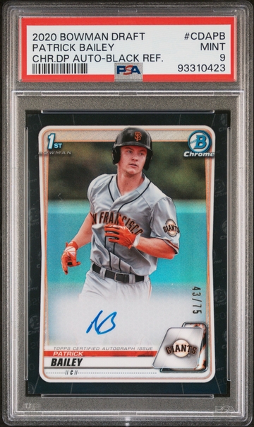 2020 Bowman Draft Patrick Bailey 1st Auto /75 PSA 9