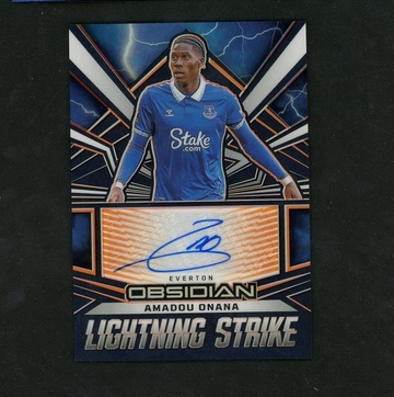 2022 Panini Obsidian LS-AO Amadou Onana Lightning Strike /99 Everton Auto