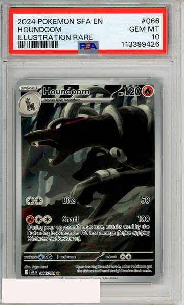 2024 POKEMON SFA EN-SHROUDED FABLE HOUNDOOM #066 ILL RARE PSA 10
