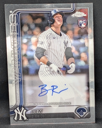 2025 Topps Chrome Rookie Autographs #RA-BR Ben Rice New York Yankees RC AU