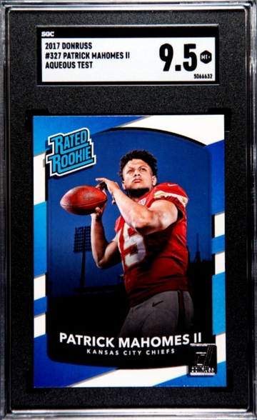 2017 Donruss #327 Patrick Mahomes Aqueous Test SGC 9.5