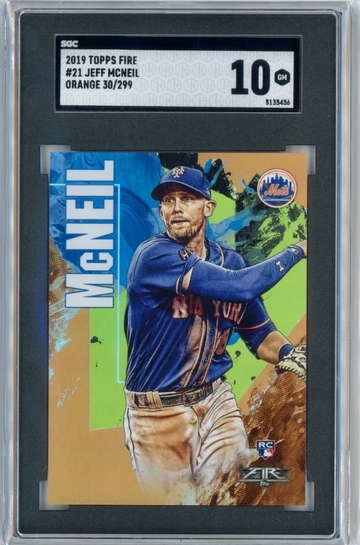 2019 Topps Fire Jeff McNeil Orange /299 SGC 10 GM