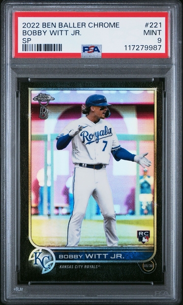 2022 Ben Baller Chrome Bobby Witt Jr 221 SP PSA 9