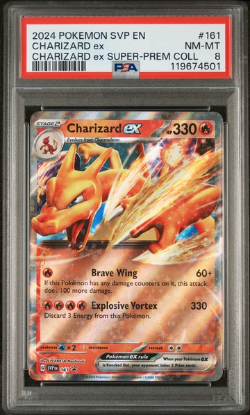 2024 Pokemon #161 Charizard ex Super-Prem Coll PSA 8