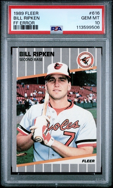 1989 Fleer Bill Ripken #616 FF Error PSA 10