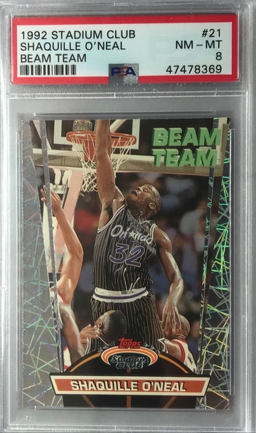 Shaquille O’Neal Rookie 1992 Stadium Club Beam Team #21 - PSA 8