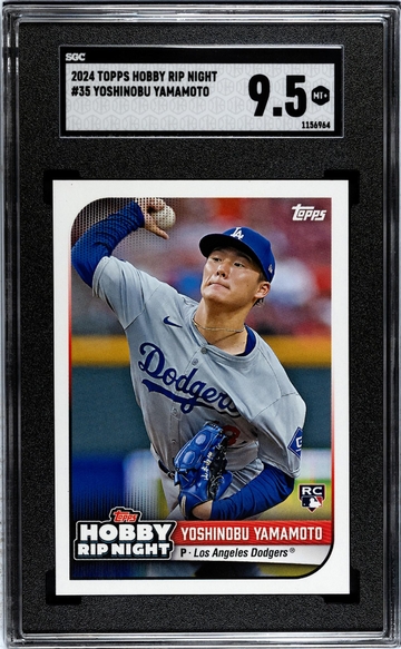 2024 Topps Hobby Rip Night Yoshinobu Yamamoto #35 RC SGC 9.5