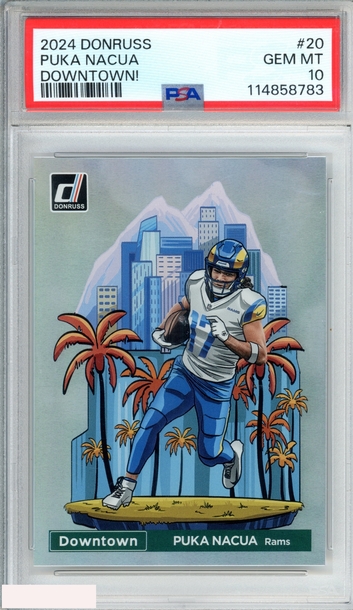 2024 PANINI DONRUSS DOWNTOWN! PUKA NACUA #20 RAMS PSA 10 GEM MT