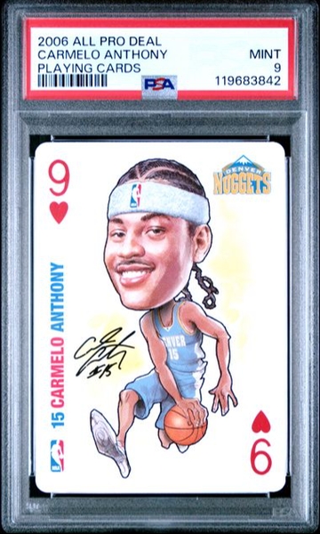2006 All Pro Deal Carmelo Anthony Playing Cards PSA 9