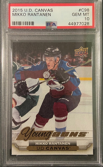 2015-16 UPPER DECL CANVAS MIKKO RANTANEN YOUNG GUNS RC SP PSA 10 Gem Mint
