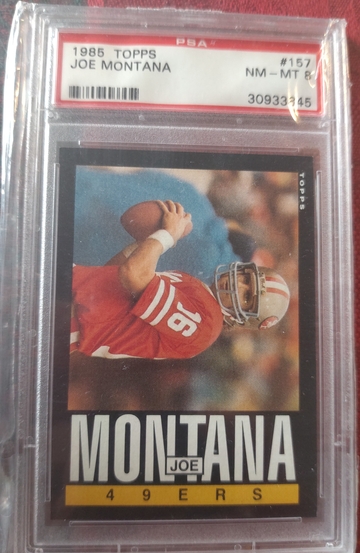 Joe Montana 1985 Topps #157 PSA 8