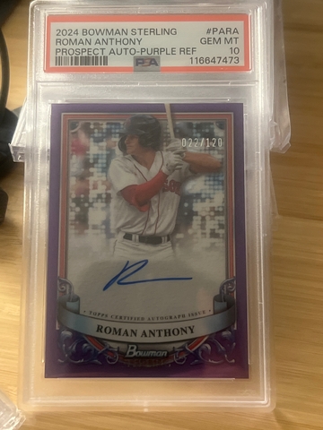 2024 Bowman Sterling Roman Anthony PARA Purple Refractor Auto /120